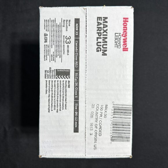 Honeywell Howard Leight MAX-30 Disposable Foam Ear Plugs Corded - Picture 2 of 2